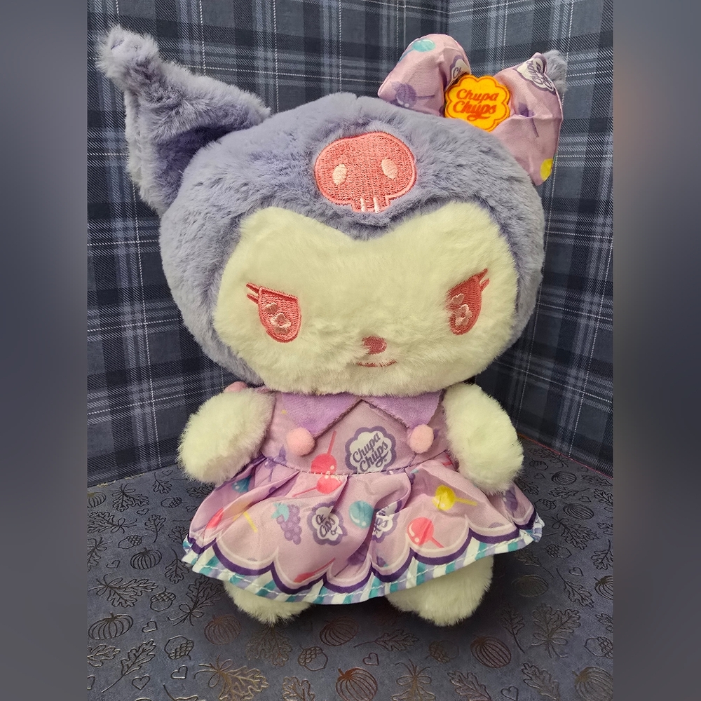 NEW! Sanrio Kuromi Chupa Chups Toy Plush 10”